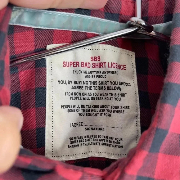 SBS Super Bad Shirt License plaid button down shirt - Picture 3 of 9